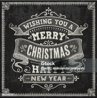 istock Chalkboard Style Christmas Card 186318135