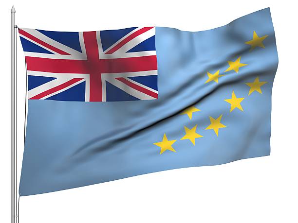 istock Flying Flag of Tuvalu - All Countries 186318995