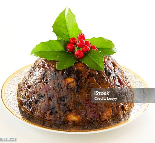 Christmas Pudding Stock Photo - Download Image Now - Christmas Pudding, White Background, Cake