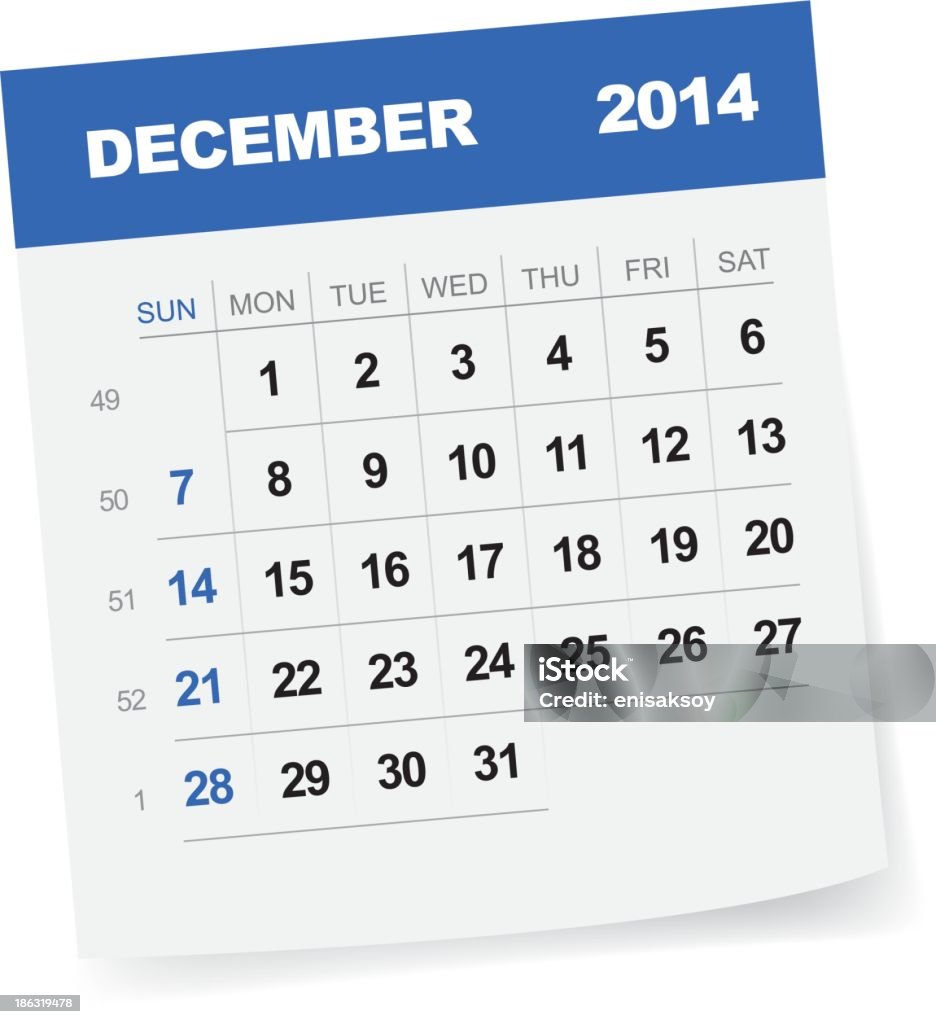 2014 年 12 月のカレンダーのイラストレーション - 2014年のロイヤリティフリーベクトルアート