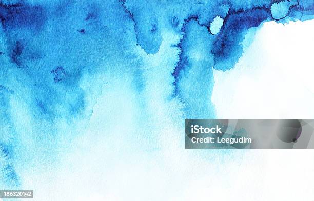 Abstract Blue Watercolor Background Image Stock Illustration - Download Image Now - Watercolor Paints, Watercolor Painting, Washing