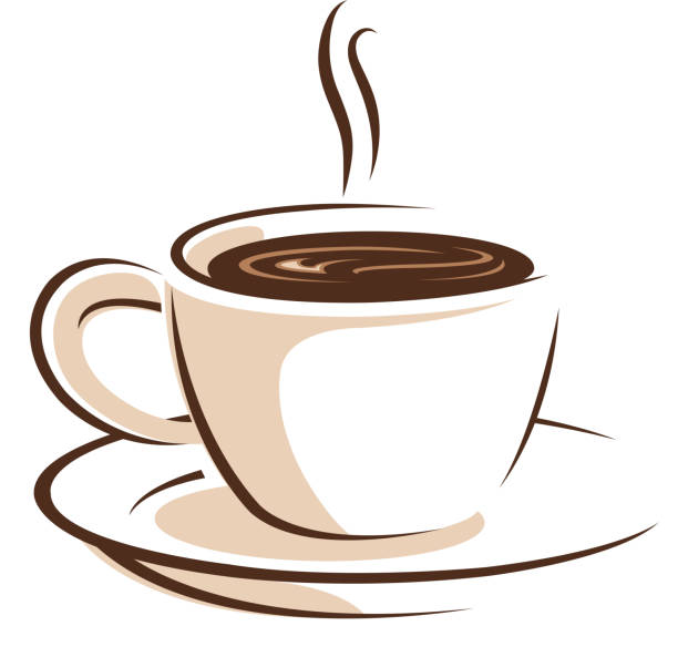 ilustraciones, imágenes clip art, dibujos animados e iconos de stock de taza de café de símbolos - coffee cup coffee coffee crop coffee bean