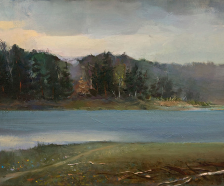 The Oil Painting of the Tranquil Landscape