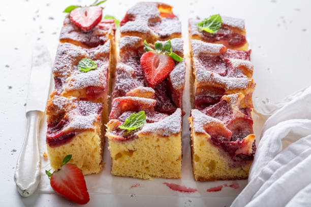 istock Homemade strawberry sponge cake with lemon and berries. 1863216672