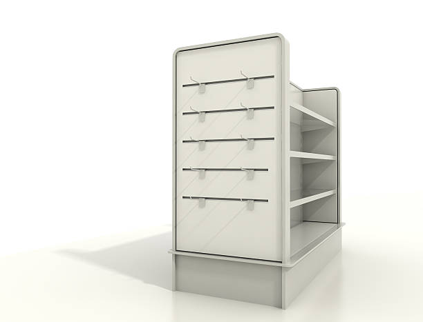 istock display fixtures with slat wall and shelve 186322571