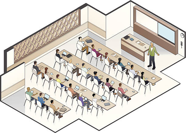 종합대학교 강의실형 - interactive whiteboard teacher high school student education stock illustrations