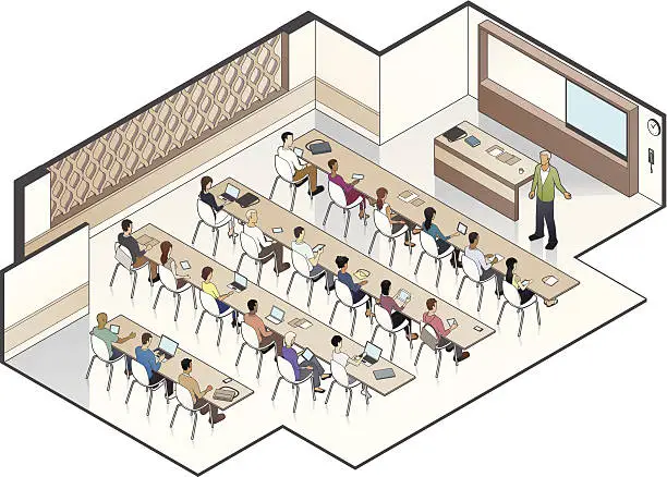 Vector illustration of University Classroom