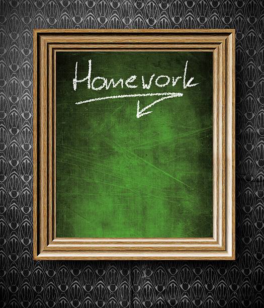 istock Homework with copy-space chalkboard in old wooden frame 186322843