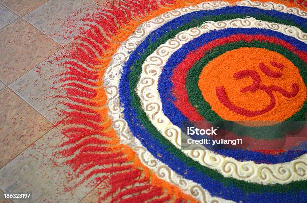 Traditional South Indian Kolam Stock Photo - Download Image Now - Diwali, Candle, Dye