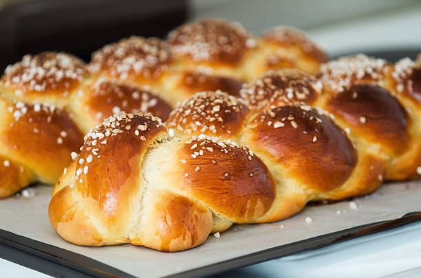 istock Freshly baked sweet braided bread 186323319