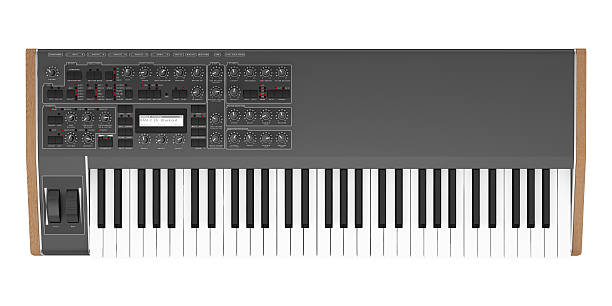 istock top view of black synthesizer isolated on white background 186323932