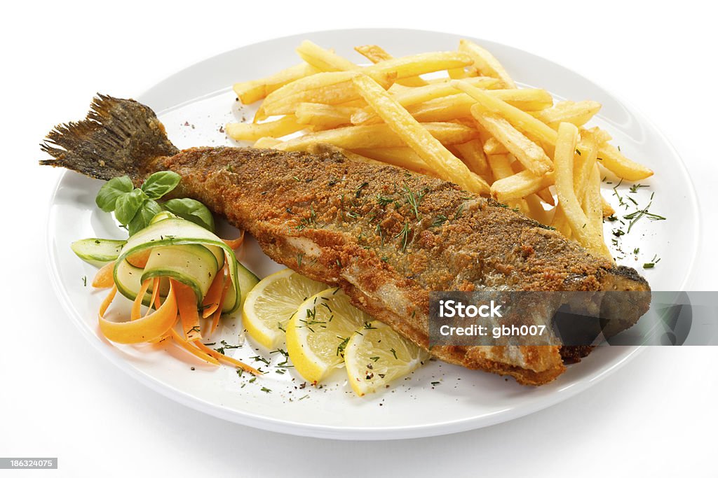 Fried trout Fish dish Fried Stock Photo