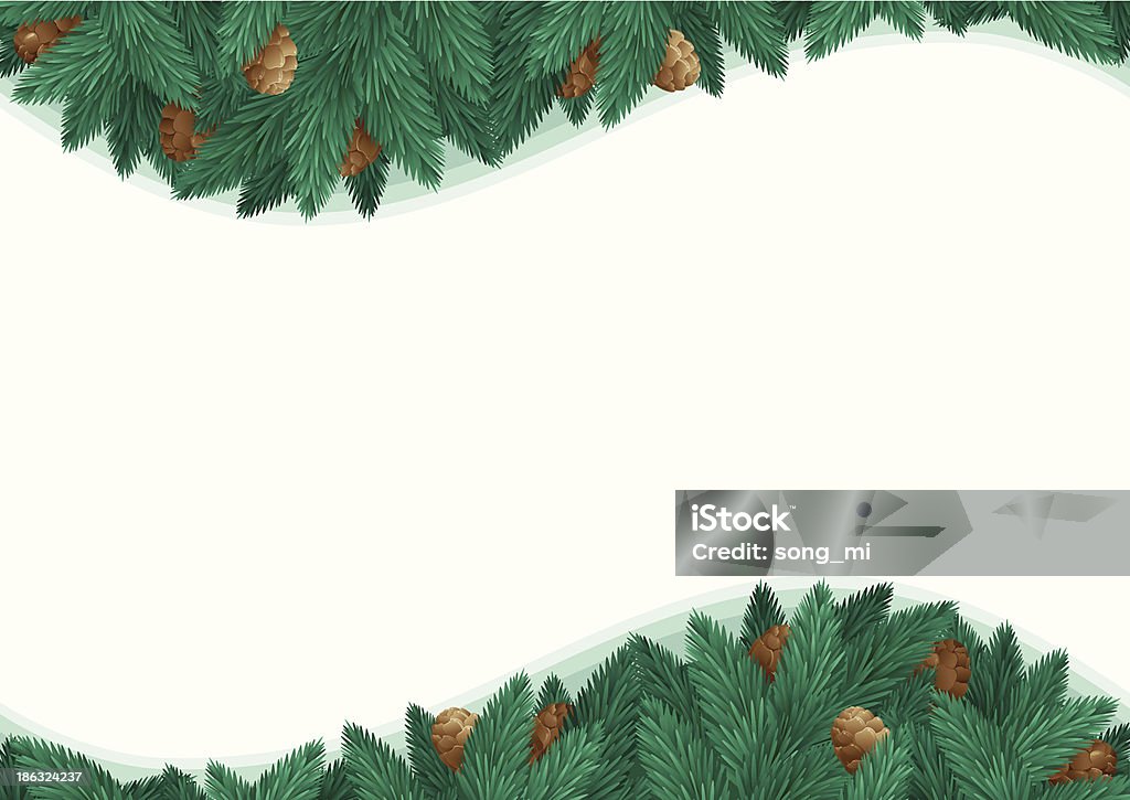 christmas background with copy space for text Vector christmas background with branches of fir tree and cones.  Abstract stock vector