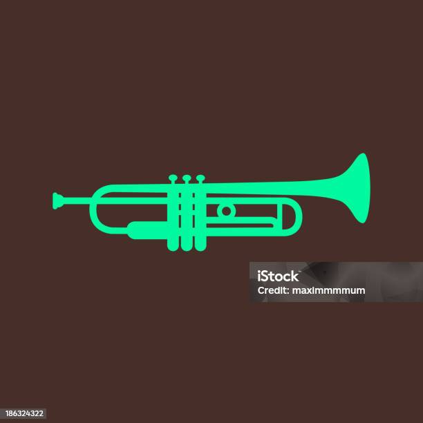 Illustrazione Depoca Con La Tromba - Immagini vettoriali stock e altre immagini di Brass Band - Brass Band, Cornetta a pistoni, Decorazione festiva
