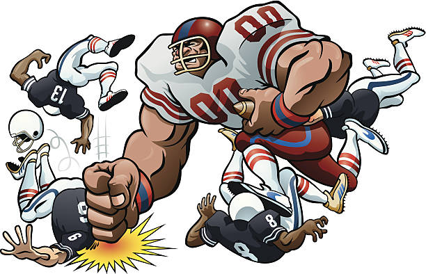 illustrazioni stock, clip art, cartoni animati e icone di tendenza di la sfida di football - rumble strip