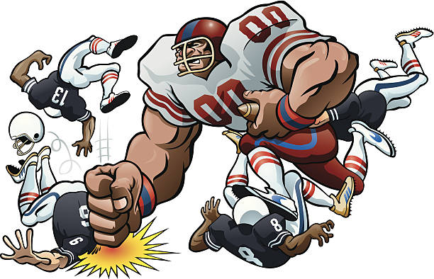 ilustrações de stock, clip art, desenhos animados e ícones de rumble de futebol - american football