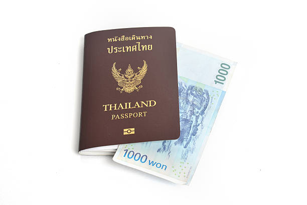 istock Korea bills with Thailand passport 186324986