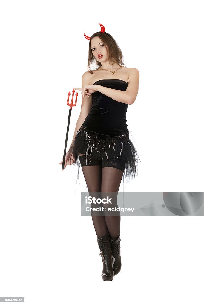 Menina de Nice está a vestir uma Fantasia de diabo - Royalty-free Adulto Foto de stock