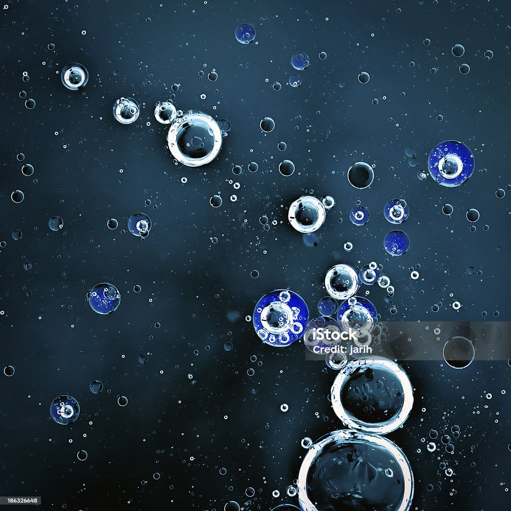 Blue space Abstract bubbles, image like a deep space and planets, blue colours Backgrounds Stock Photo