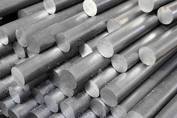 Solid aluminum tubes Solid aluminum tubes iron metal stock pictures, royalty-free photos & images