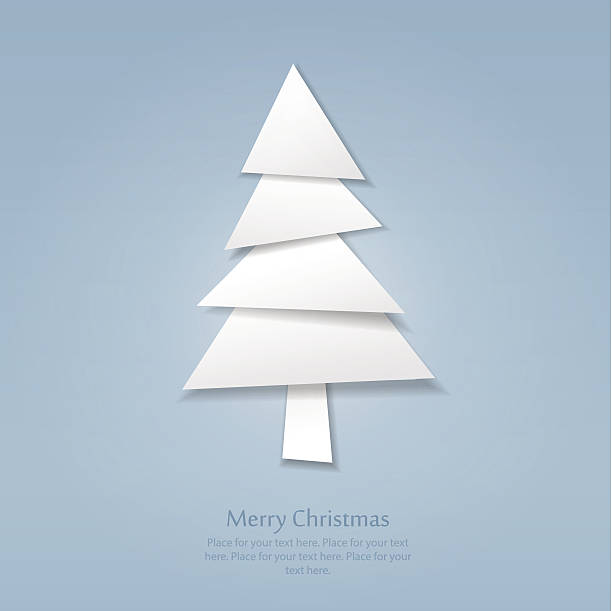 Paper Christmas tree vector art illustration