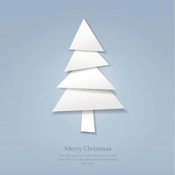 Vector illustration of Paper Christmas tree