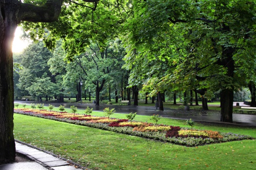 Warsaw, Poland. Famous Saski park and gardens (Ogrod Saski).
