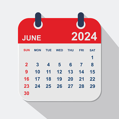 June 2024 calendar. Calendar planner design template. Week starts on Sunday. Business vector illustration