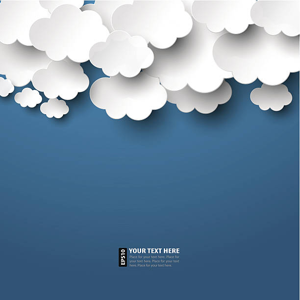 Paper Clouds vector art illustration