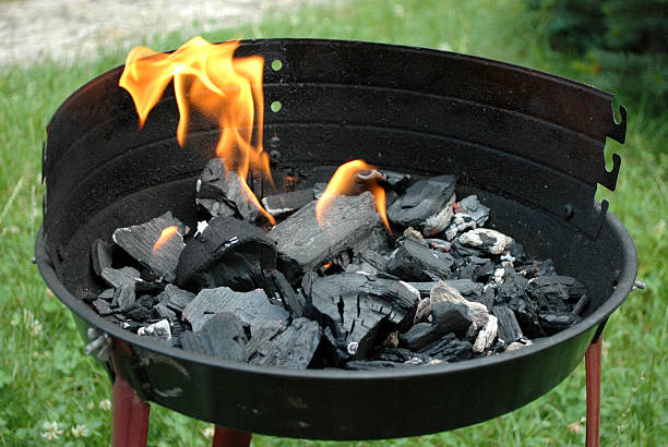 Charcoal fire stock photo