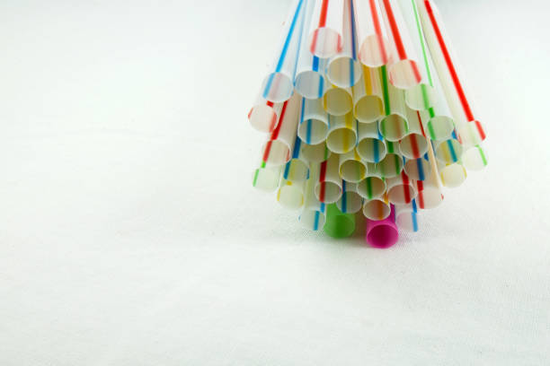 colorfully striped drinking straw