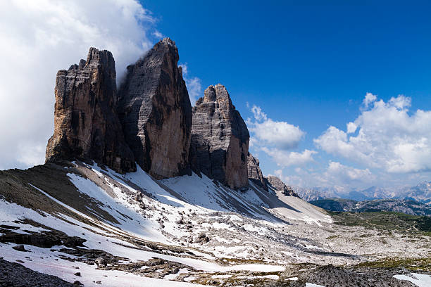 Tre Cime di Lavaredo, Dolomites, Italy stock photo