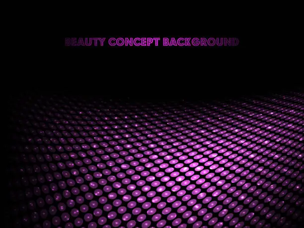 Vector illustration of Dark pink and purple colored halftone wavy background.