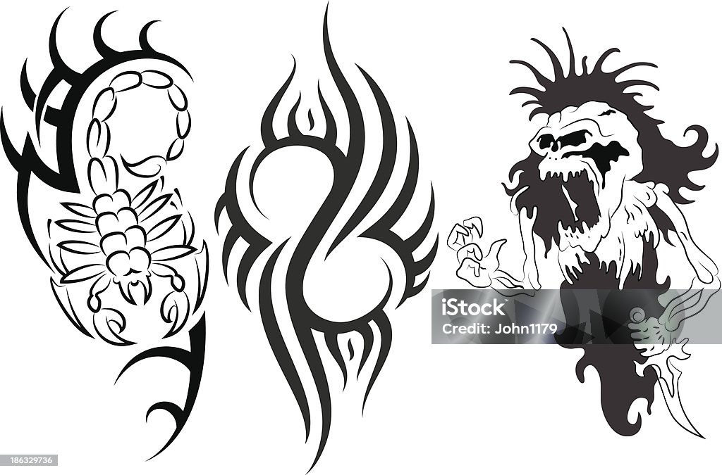 vector tattoo set of several tattoo vector Animal Markings stock vector