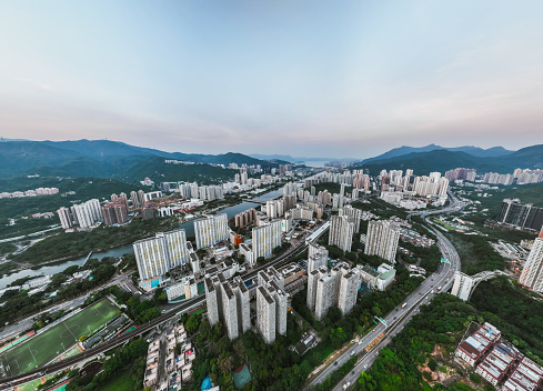 View of Residential Building in Sha Tin area in Hong Kong