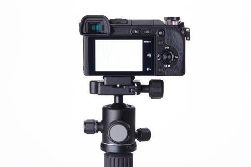 Compact digital camera on mini tripod