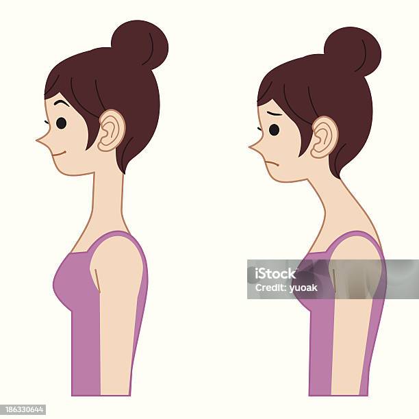 Mauvaise Posture De Femme Vecteurs libres de droits et plus d'images vectorielles de Mauvaise posture - Mauvaise posture, Femmes, Adolescent