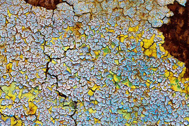 abstrakter hintergrund - metal rust fungus paint cracked stock-fotos und bilder