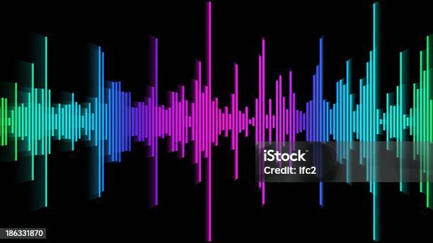 Audio Spectrum Glow 02 Stock Photo - Download Image Now - Backgrounds, Blue, Coding