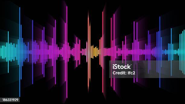Audio Spectrum Glow 01 Stockfoto und mehr Bilder von Bildhintergrund - Bildhintergrund, Blau, Code