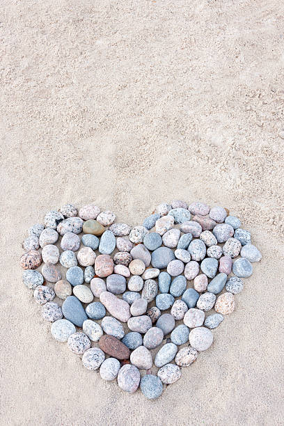 istock Heart made of round stones 186332139