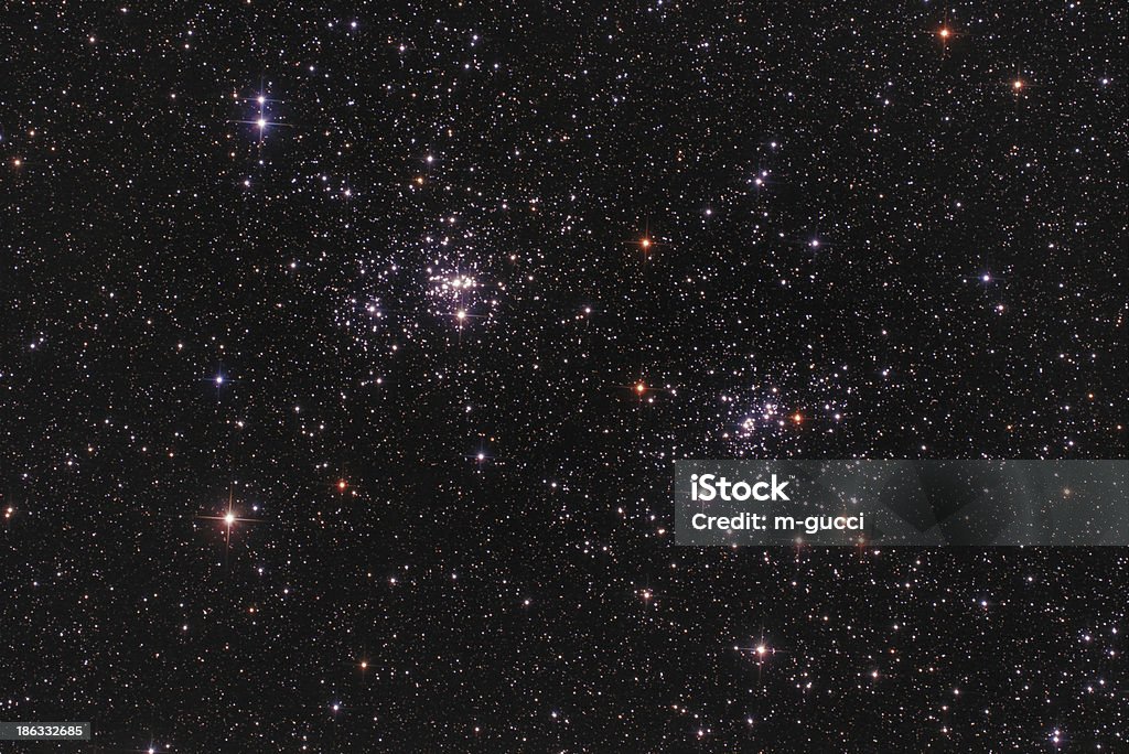 Aberto agrupamentos em Perseu constelação de estrelas - Foto de stock de Astrofotografia royalty-free