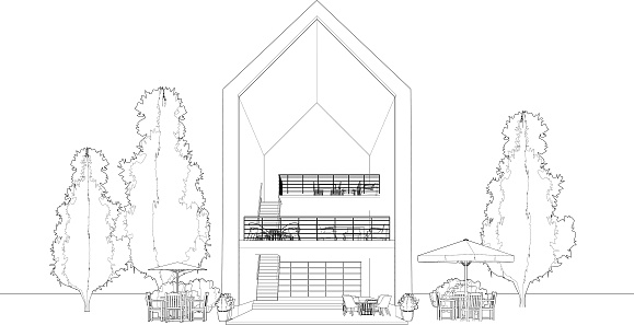 Hand Drawn architecture abstract in Hong Kong