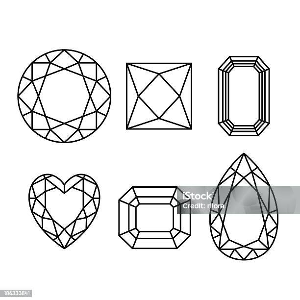 다이아몬드 Wireframe 흰색 배경의 가장자리에 대한 스톡 벡터 아트 및 기타 이미지 - 가장자리, 금-금속, 금색
