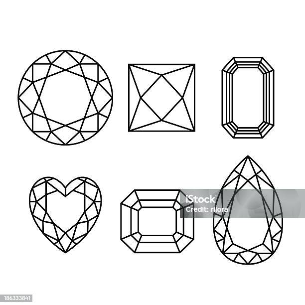 Wireframe De Diamantes No Fundo Branco - Arte vetorial de stock e mais imagens de Artificial - Artificial, Azul, Comemoração - Conceito