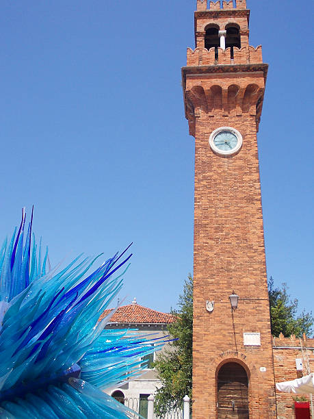 Bell Tower with clock in Murano island