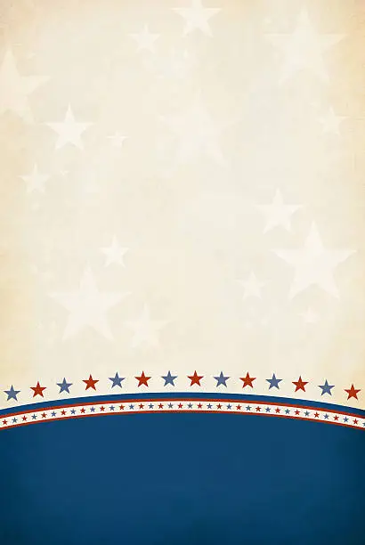 Photo of Red and Blue stars separating a blue and brown background