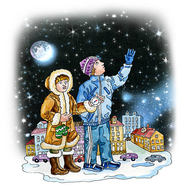 istock Boy and girl watching stars 186336274