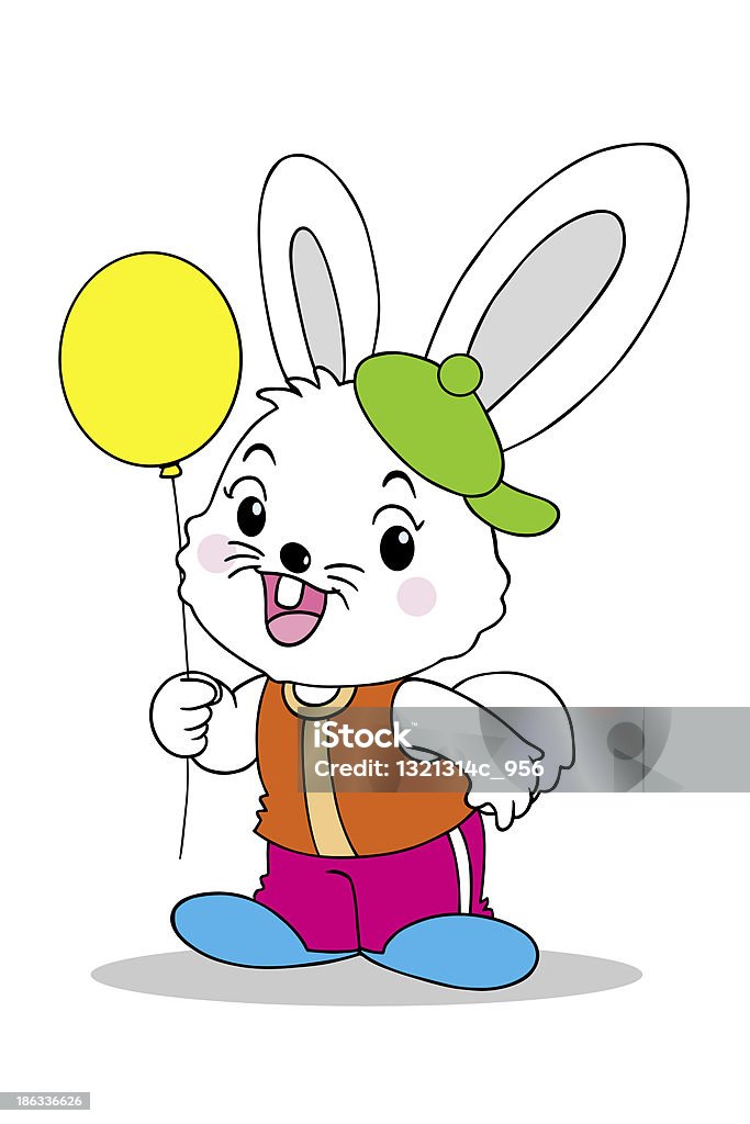 Kaninchen und Ballons - Lizenzfrei Angorakaninchen Stock-Foto