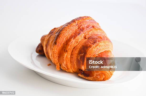 Coffee And Croissant In The Morning Stock Photo - Download Image Now - Alcohol - Drink, Baked Pastry Item, Bread